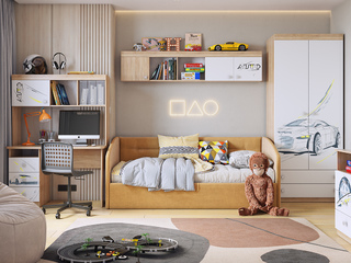 Фото детского гарнитура Форсаж с мягкой софой Альба