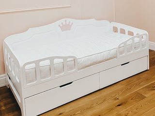 Фото Кроватка-софа Каприз, белая 180х80. Софа.