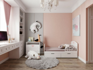 Фото Белый комод и кровать Мечта 80х160 с яшиками. Детские гарнитуры для девочек.