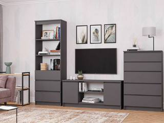 Фото Набор мебели Мори в гостиную 85 - МСТ 600.3, МТВ 1200.1, МК700.5. Наборы модульной мебели Мори.