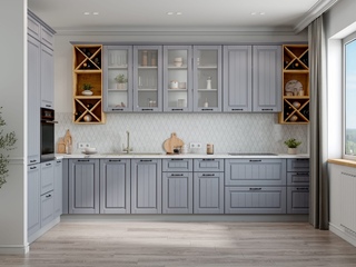 Фото Кухонный гарнитур Империя с полками под вино. Кухонные гарнитуры Империя.