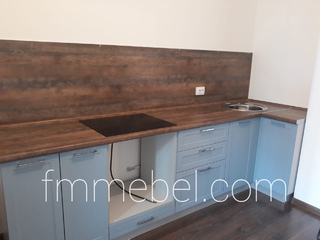 Фото Кухня Квадро с фасадами Лунный свет на Верхне-Каменской ул., д. 3, корп. 2. Кухонные гарнитуры Квадро.