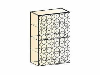Фото Стоун Шкаф навесной L600 Н900 (2 дв. гл. гориз.) с фрезеровкой. Модули для кухни Стоун.