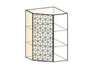 Фото Стоун Шкаф навесной угл. L600x600 Н900 (1 дв. гл.) с фрезеровкой. Модули для кухни Стоун.
