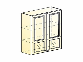 Фото Мишель Шкаф навесной L800 Н900 (2 дв. окош.) (эмаль). Модули для кухни Мишель.