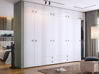 Фото Модульный шкаф Ева с антресолями. Примеры комплектаций модульной спальни Ева.