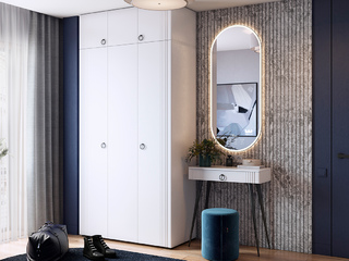 Фото Шкаф Ева 105.01 с антресолью. Примеры комплектаций модульной спальни Ева.