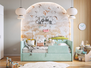 Фото Детская Зефир с софой Твикс. Примеры комплектации детской мебели Зефир.