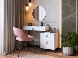 Фото Набор из туалетного столика, зеркала и мягкого стула. Туалетные столики.