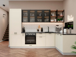 Фото Кухня с фасадами Квадро арт. 250123042. Кухонные гарнитуры Квадро.