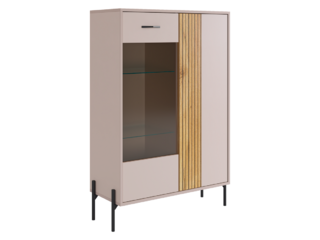 Фото Доминика Комод (со стеклом), (840х350х1228). Модульная мебель Доминика.