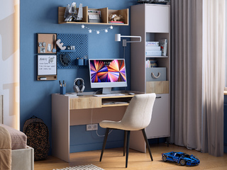 Фото Письменный стол Доминика с полкой и стеллажом. Примеры комплектации модулей Доминика.