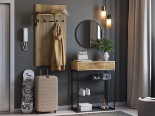 Фото Прихожая Бодрум Ф1. Примеры комплектаций модульной мебели в прихожую Бодрум.