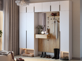 Фото Прихожая Бодрум Ф11. Примеры комплектаций модульной мебели в прихожую Бодрум.