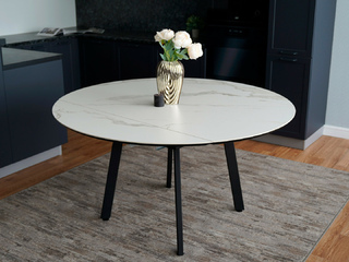 Фото Стол Раунд с керамической столешницей. Столы керамические.