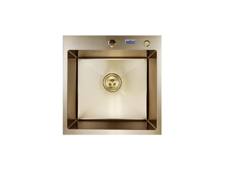 Фото Врезная мойка из нержавеющей стали KFK 5050, Золото. Премиальные, сталь 3 мм.