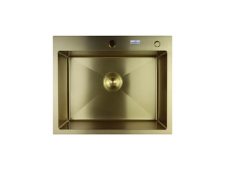 Фото Врезная мойка из нержавеющей стали KFK 6050, Золото. Премиальные, сталь 3 мм.