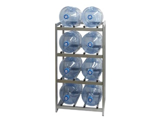 Фото Стеллаж Бомис-8Р для бутилированной воды 19 литров. Стойки и стеллажи для бутилированной воды.